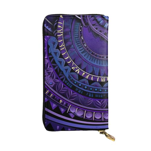 Grand porte-cartes de crédit long sac à main de voyage portefeuille en cuir motif tribal