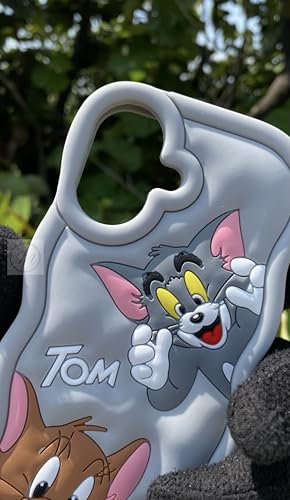 Image of MIDOS Back Cover Compatible with iPhone 16 Soft Silicone 3D Cute Cartoon Full Protective Case for iPhone 16 (Grey)
