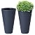 Rengue 23" Tall Outdoor Planters, Set of 2 Large Outdoor Tall Planter with Small Planting Pots, Round Flower Pots Suitable for Indoor/Outdoor, Front Door, Porch, Patio, Deck (Grey)