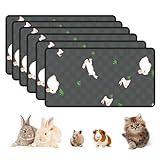 MODESLAB 4-Pack Guinea Pig Cage Liner, 16in x 30in Fast Absorption Washable Bedding Pee Pads for Dogs Puppy Rabbit Small Animal Cage Mat, Leakproof & Non-Slip