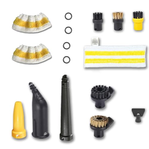 Lot de 16 Accessoires pour Nettoyeur Vapeur Karcher Easyfix SC1 SC2 SC3 SC4 SC5 Kit de Brosses...