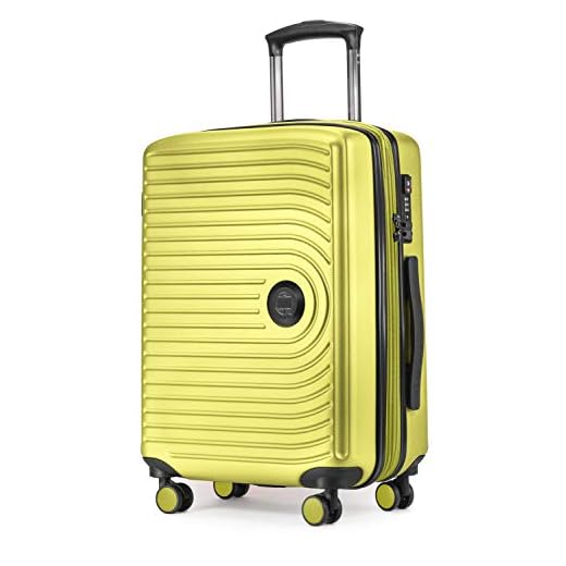 HAUPTSTADTKOFFER - MITTE - Maleta Trolley para Cabina, Extensible, Equipaje de Mano con ampliación de Volumen de 8 cm, TSA, 4 Ruedas Dobles engomadas, 55 cm, 55 litros, Farn