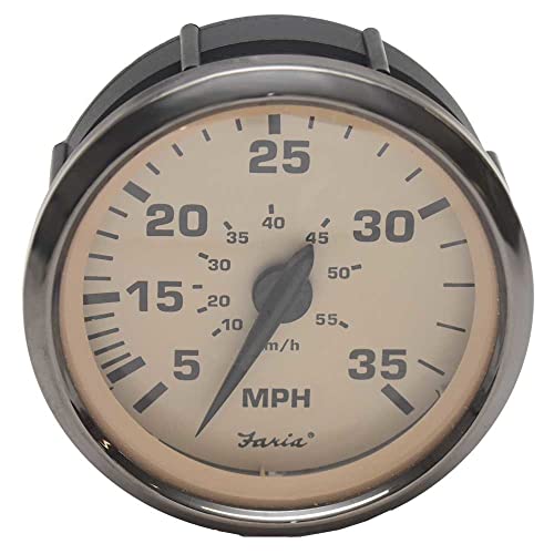 Faria Boat Speedometer Gauge SEK050A | Euro Titanium Beige 3 1/4 Inch