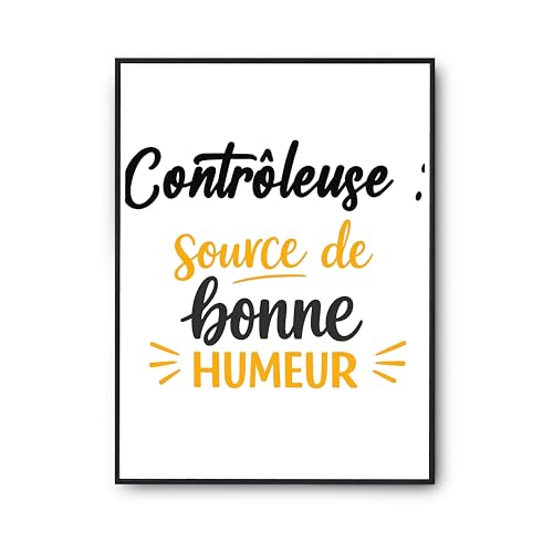 Affiche Contrôleuse poster citation humour décoration murale