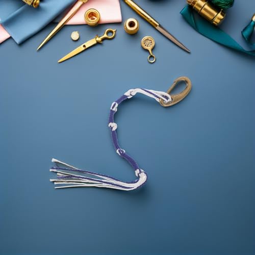Tzitzit de diseño artesanal en azul y blanco para chal de oración 7