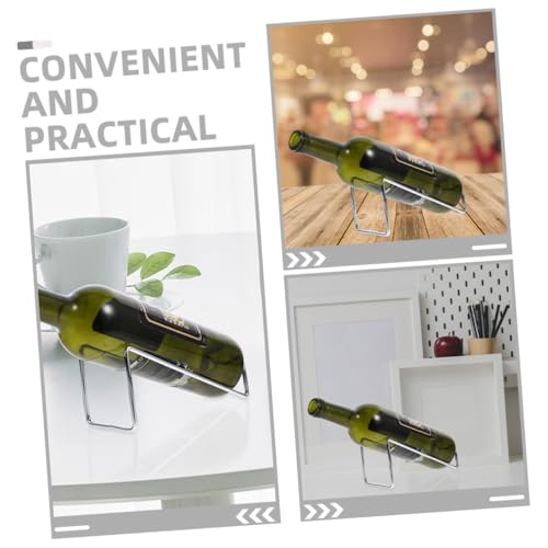 Soporte de hierro minimalista para botellas de vino x2 miniatura 3