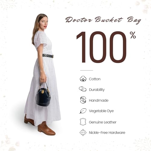 Image of OLD TREND Doctor Bucket Crossbody Handbag | Luxurious and Versatile Bag for Women | Genuine Cowhide Leather