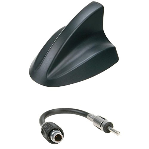 Zestaw anteny: antena dachowa / antena samochodowa Shark II ze wzmacniaczem + adapter antenowy DIN HC 97 / Raku 2 (wtyczka: HC 97 (m) -> DIN)
