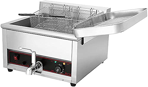 LUOQI Commercial Deep Fryer 17L Tieffett Fritteuse mit Fett Temperaturkontrolle Abnehmbare Edelstahlkorb…