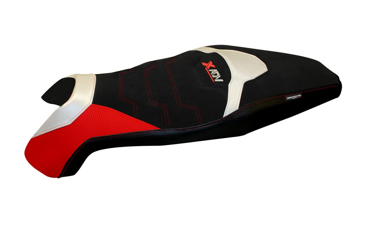 Seat cover compatible with X ADV mod Swiss Special Color Comfort System Upholstery Italy (White/Red)