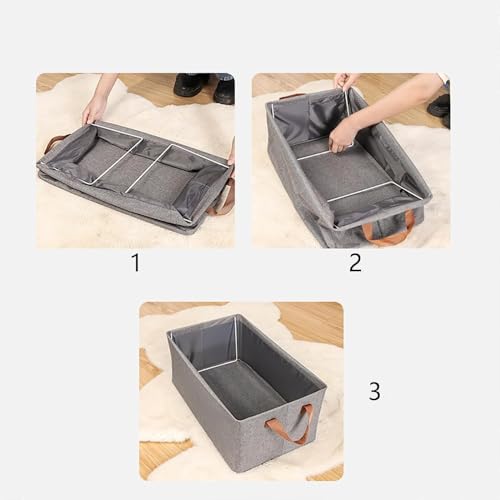 Image of Vasukie 3 Pc Wardrobe Organizer for Clothes with Metal Frame,Drawer Organizer,Cupboard Cloth Organizer For Wardrobe,Storage Baskets for Clothing,Storage Box with Handles,Organiser (Pack Of 3)