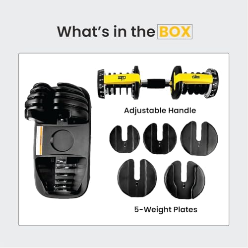 Image of The Cube Club PowerBells 1 Piece Alloy Steel Dumbbells (2.5-24 Kg) | 5-IN-1 Adjustable Dumbbell Weights for Fitness Exercise Body Workout Gym Equipment with 1 Year Warranty