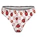 XUTSAKDCJ Fashion Seamless Thongs for Women, No Show Thong Underwear Workout Comfortable Cute Pink Plaid Red Ladybug G-string
