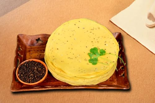 Image of Jai Durga Moong Special Papad, Traditional Indian Snack with Black Pepper|500gram | premium 9 inch handmade | crispy & authentic | no preservative
