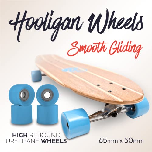 White Wave Bamboo Longboard Skateboard For Kids. Ideal Longboard For Kids 10-12 Years Of Age. Great For Cruising And Carving Fun. (Rocket) #TOP6