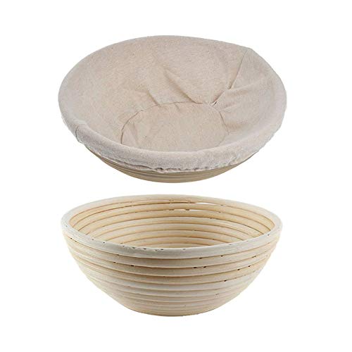 10 Inch Round Proofing Basket, Pure Natural Rattan Bread Proofing Basket Suitable