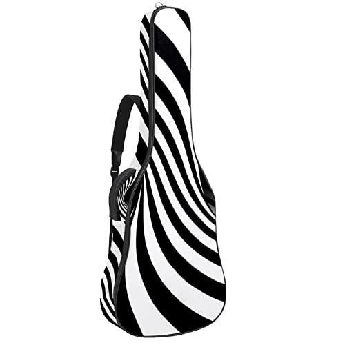 Housse de guitare en tissu Oxford imperméable avec bandoulière réglable Noir et blanc - Les Beatles, Paul McCartney, John Lennon, RIngo Starr, George Harrison Housse de guitare en tissu Oxford imperméable avec bandoulière réglable Noir et blanc