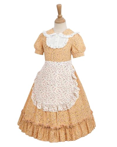 Vestido Colonial Verde para Niñas Nuoqi Prairie miniatura 3