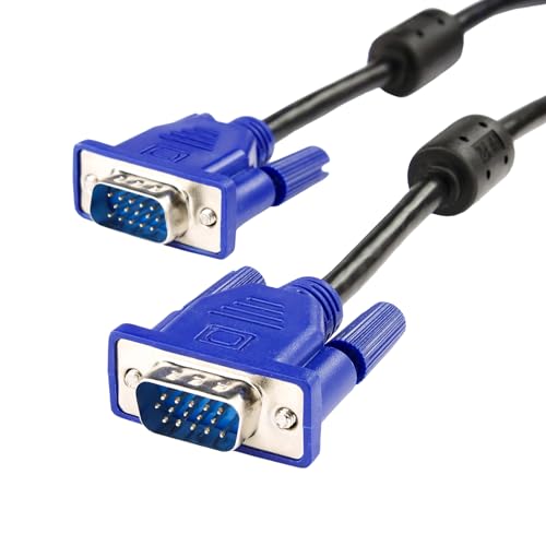 Pipestation 1.5m VGA-to-VGA Cable | Full HD 1080p Monitor Cable | Fully Shielded Secure and Reliable Male-to-Male Connection for PCs Laptops Monitors Projectors and More | PC Cables for Computers