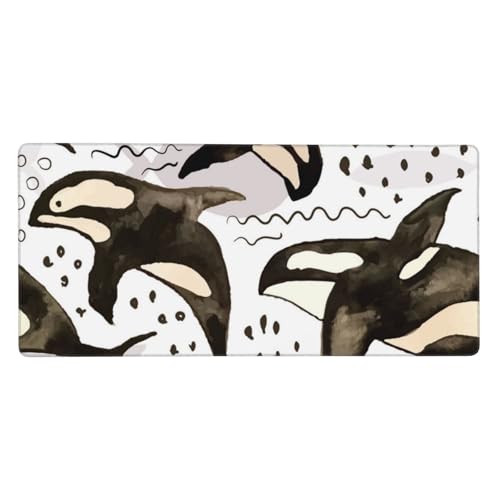 Tapis de souris orques aquarelle 40 x 90 cm pour éviter les glissements