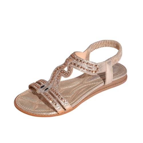 Sandales plates d'été WWricotta chaussure plage femme entre-doigts strass confort 25/A