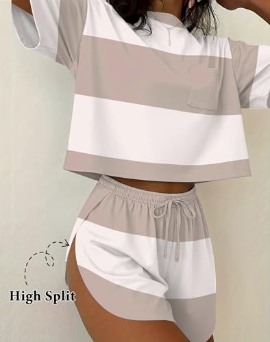 Image of Ekouaer Womens Pajama Sets Sexy Lounge Sets Side Split Short Pj Sets