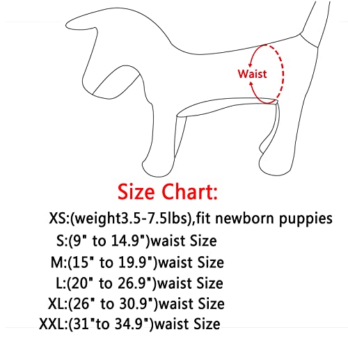 Vecomfy Washable Dog Diapers Female For Small Dogs,(4 Pack) Premium Reusable Leakproof Puppy Nappies,S #TOP4
