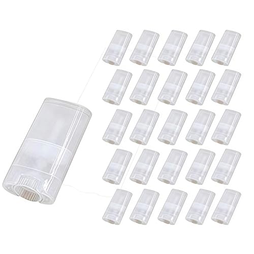 TUPWEL 15ML Transparent Empty Plastic Oval Deodorant Containers Lipstick Tubes Tube Bottles For Chapstick Homemade Lip Balm Crayon(10PCS)