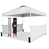 CROWN-SHADES-10x10-Pop-up-Canopy-Tent-Instant-Canopy-with-150D-Silver-Coated-Fabric-Including-2-Half-Sidewalls-4-Ropes-8-Stakes-4-Weight-Bags-STO-N-Go-Bag CROWN SHADES 10x10 Pop up Canopy Tent Instant Canopy with 150D Silver Coated Fabric Including 2 Half Sidewalls, 4 Ropes, 8 Stakes, 4 Weight Bags, STO 'N Go Bag