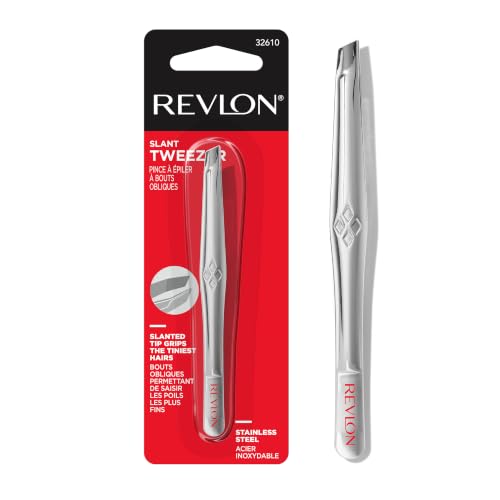 Revlon Slant Tip Tweezer, Silver, 1 Count - image 1