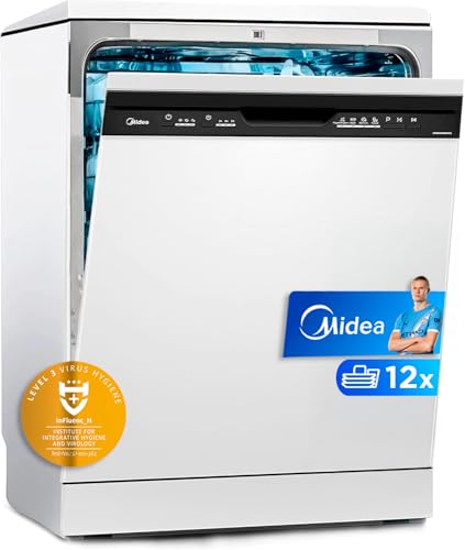 Midea Lavavajillas 60 cm+++ Blanco para 12 servicios -...