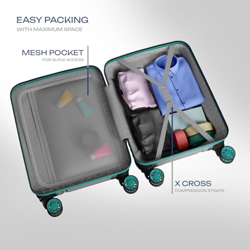 Image of Safari Cabin Insignia 8 Wheels 55cm Size Trolley Bag, TSA Lock, Hard Case Polycarbonate, 360º Wheeling Carry-on Luggage, Travel Bag, Suitcase for Travel, Trolley Bags for Travel, Gun Metal