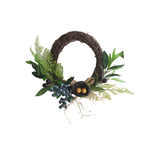 Plante olive branche feuille oiseau nid décoration rotin suspendu - 2