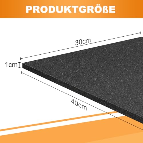 Vefhby Schaumstoff Zuschnitt 4 Stück 400 x 300 x 10 mm, Schaumstoffeinlage Werkzeugkoffer Kamerakoffer Schaumstoff, Schaumstoffplatte für Tabletop Miniaturen Werkzeug
