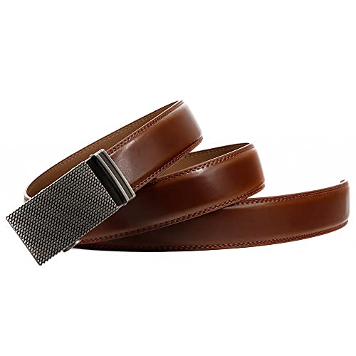 JSEIAJB New Men's Belt Brown Leather Automatic Buckle Alloy Classic Trouser Strap Cowhide Ratchet Belts3