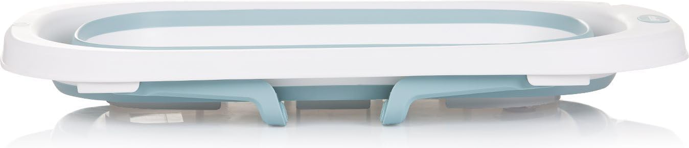 Side profile of the Chipolino Isla Foldable Bathtub when folded, highlighting its slim design.