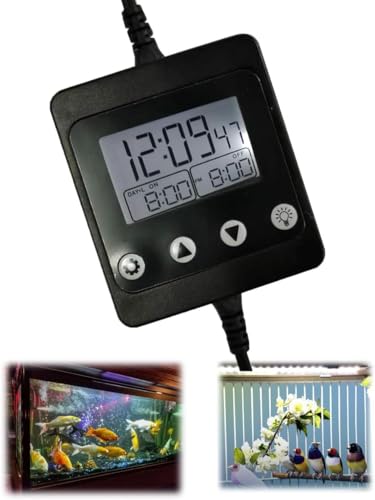 Nicoone Minuterie pour Aquarium - Programmable Numérique 24 Heures, Contrôleur d'Éclairage avec Minuteur