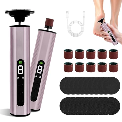 Rapeuse pieds électrique rose 2-en-1 avec écran LED de précision