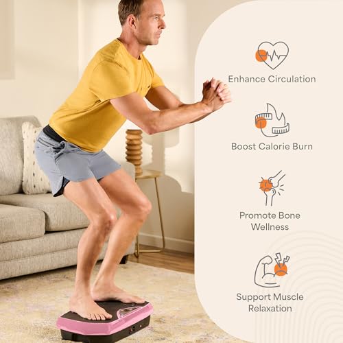 Image of Lifepro HexaPlate Vibration Plate Exercise Machine with Magnetic Acupoints & 9 Presets - Whole Body Vibrating Platform Machine with Resistance Bands - Vibration Plate for Lymphatic Drainage & Home Gym