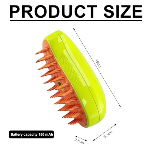 Brosse Chien Chat à Vapeur, 3 En 1 Peigne De Massage En Spray Pour Chats, Brosse à Chat Rechargeable, Avec Réservoir D'eau, Brosse Pour Chats à Poils Courts Et Longs, Idéal Pour Massage,Soin (Vert) - Image 4