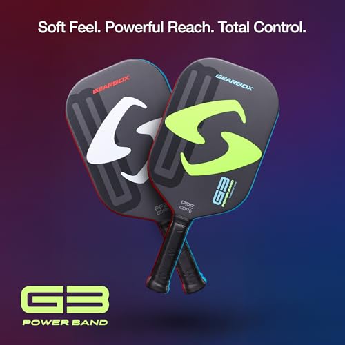 Image of Gearbox G3 Powerband Pickleball Paddle - Elongated Shape, 16mm Core - Carbon Fiber Face, UniFrame Molded Design - Textured Surface for Spin - Lightweight 8 oz - Soft Feel and Controllable Power