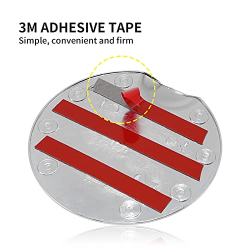 Gas Cap Chrome Fuel Gas Door Cover Trim Overlay Fuel Tank Cap Replacement For 2004-2008 Ford F150 F-150 Silver #TOP3