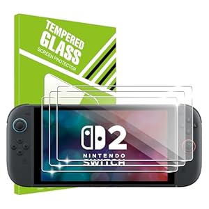 for NS/Nintendo Switch 2 Screen Protector-HD Tempered Glass Crystal Clear,Anti-Scratch,Transparent HD Clear 7.9 inch,Bubble Free(3 PACK)