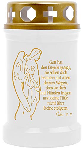 HScandle grafkaars wit 40h (deksel goud) - groep Lyrik 2 modern engel