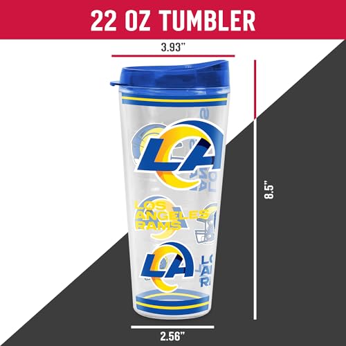 Image of Rico Industries NFL Football Los Angeles Rams Double Wall 20oz Tritan Tumbler
