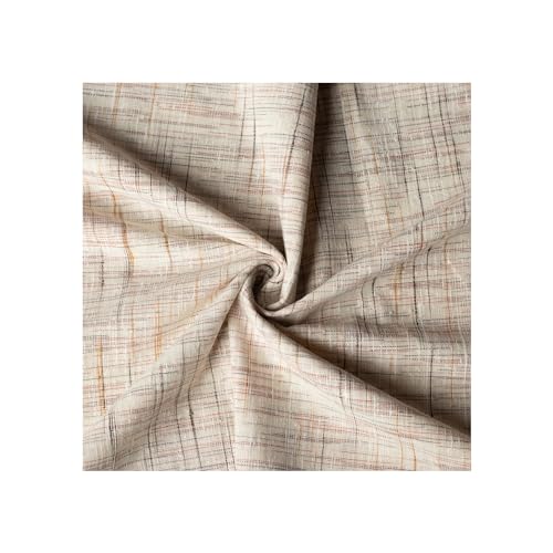 Image of Unstitched Cotton Fabric for Men and Women - Light Weight Trending Self Pattern Khadi Cotton Fabric Material (3 Meter, Almond White)