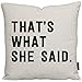 Daft Threads Funny Office Linen Throw Pillow Cover 18x18 inch (That's What She Said)