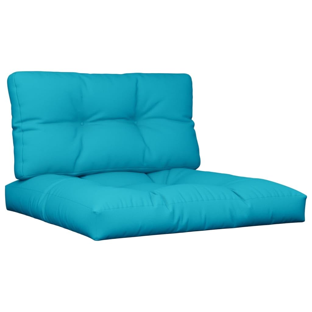 Juego de 2 cojines para palets (80 x 80 cm, cojines de asiento y respaldo de 12 cm de grosor, poliéster irrompible, para balcón, muebles de jardín, accesorios