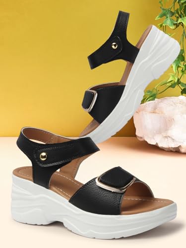 Image of LENSBURY Women Stylish Slippers Wedges I Flat Slip on Sandals I Stylish and Casual for Everyday use I Comfortable & Lightweight for Girls & Ladies LJOJO56