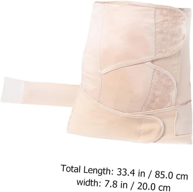 ARTIBETTER Postpartum Belly Wrap Waist Trainer and Pelvis Belt Elastic Lace Abdominal for Women Maternity and Cesarean Beige